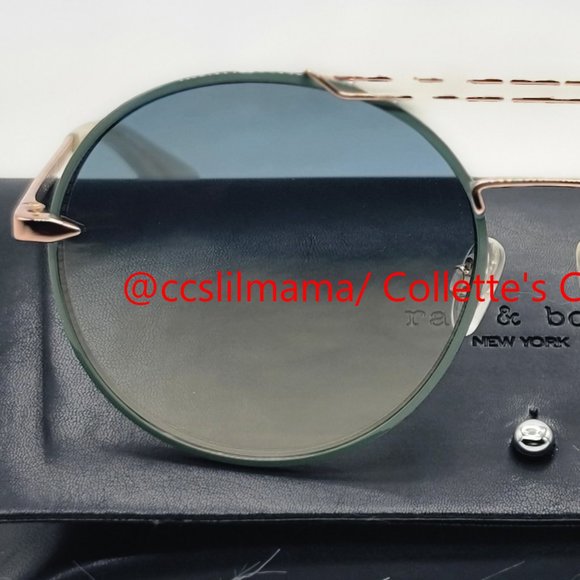 rag & bone 59 mm Round Metal Aviator Sunglasses - Picture 13 of 14